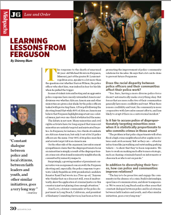 Learning Lessons from Ferguson