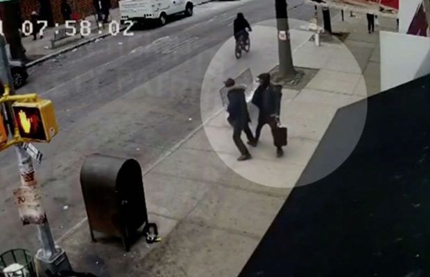 A 22-year-old Yeshiva student was punched in the face in Crown Heights, Brooklyn, while walking down the street and talking on the phone. A few hours later, a 51-year-old man was beaten so badly by the same assailants that he was hospitalized. All three assailants were arrested and charged. (Image from police camera)