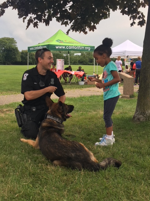 Residents of Canton, OH at this year's National Night Out, August 7, 2018.
