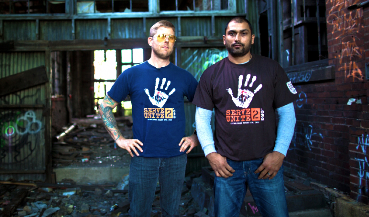 Arno Michaelis (L) and Pardeep Singh Kaleka (R)