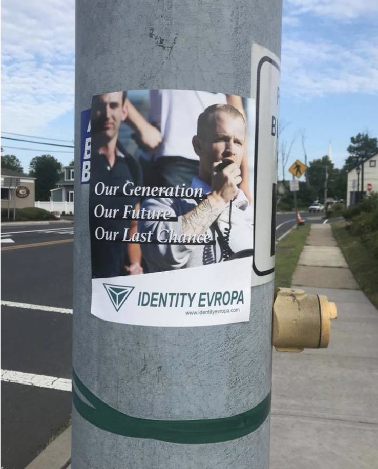Signs that started appearing on street poles in Basking Ridge, NJ, earlier this summer. 