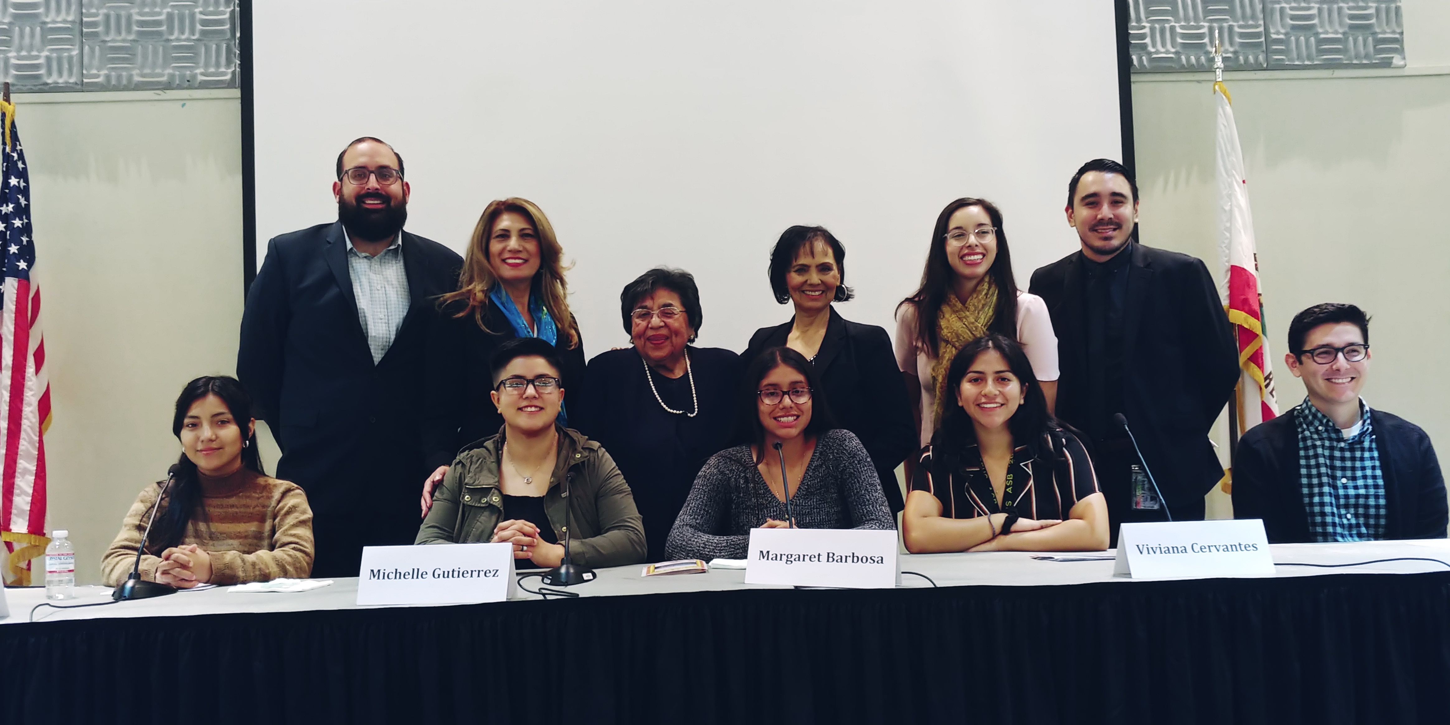 Group shot of LA HRC 'Light in the Darkness' community screening and student panelists at LA Mission College on Sept. 28, 2019.