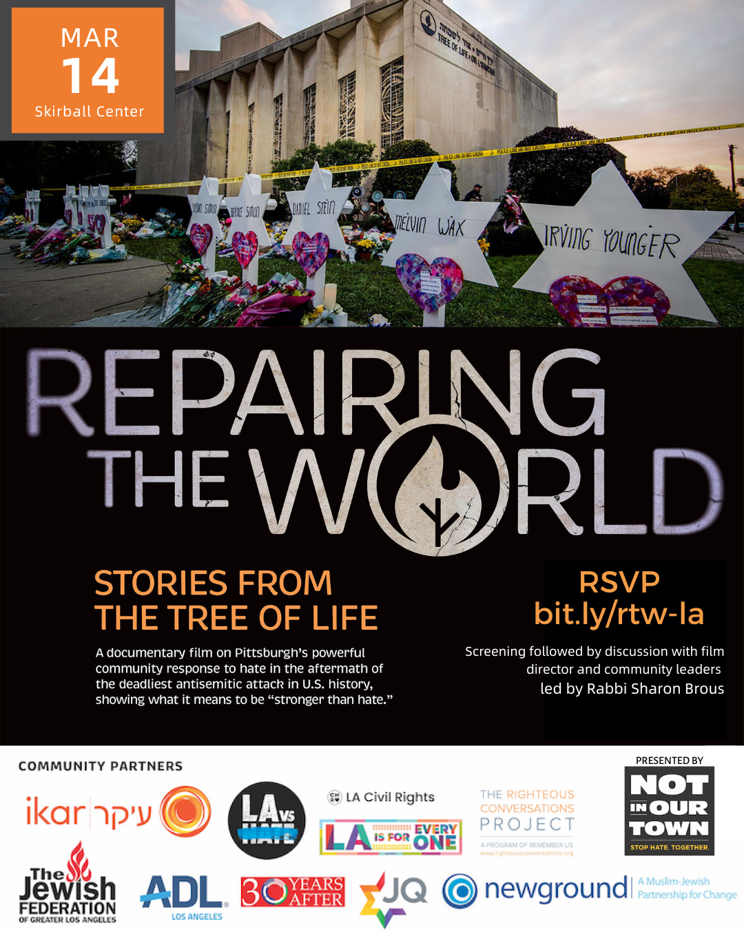 Repairing the World Screening in Los Angeles on Mar. 14 at the Skirball Cultural Center