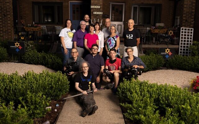 The Mallinger and Wedner families with the "Not In Our Town" film crew. Photo provided by Patrice O'Neill