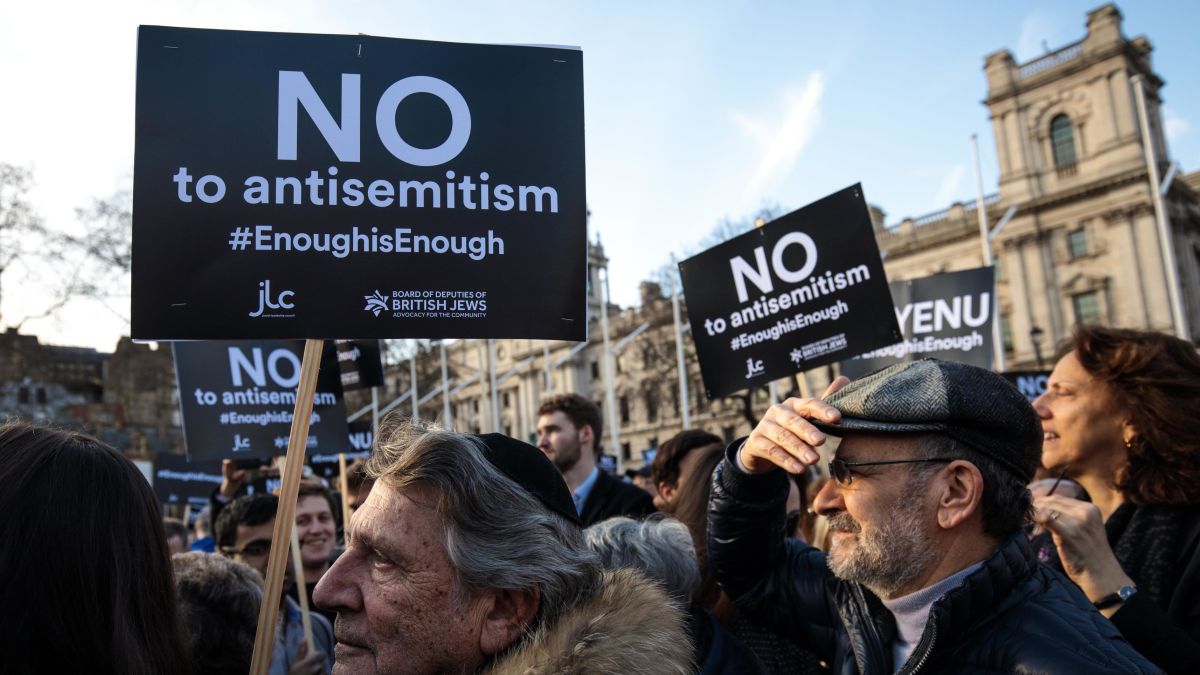 No to Antisemitism rally in London.