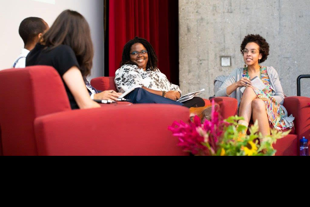 NIOT leader Gwendolyn VanSant talks on a panel in the Berkshires